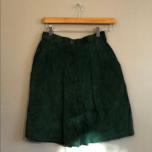 Vintage suede Forrest green shorts